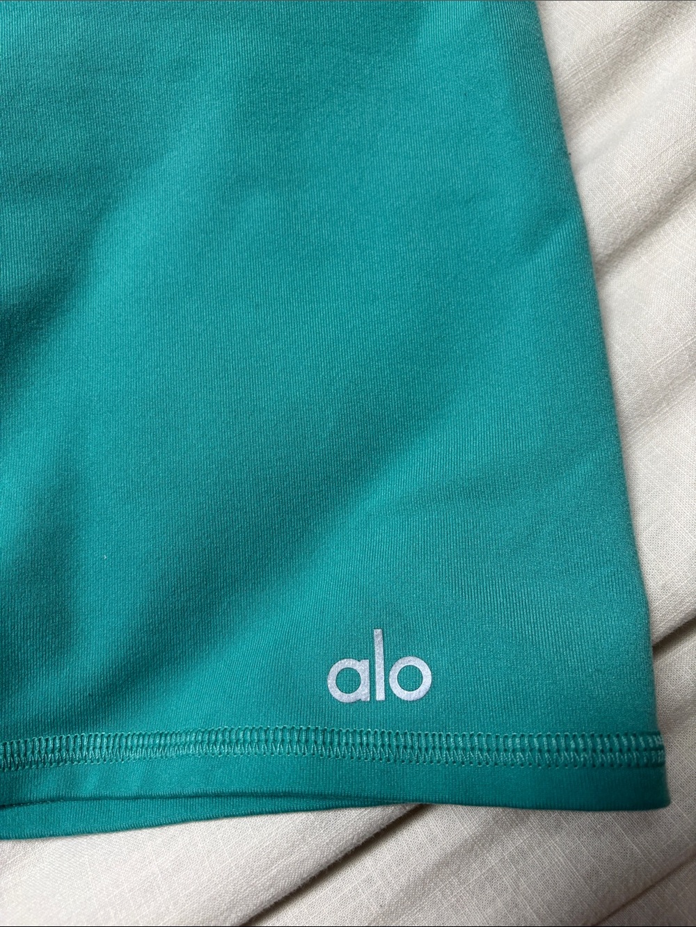 ALO Yoga Teal High-Waist Bike Shorts - Picture 2 of 4